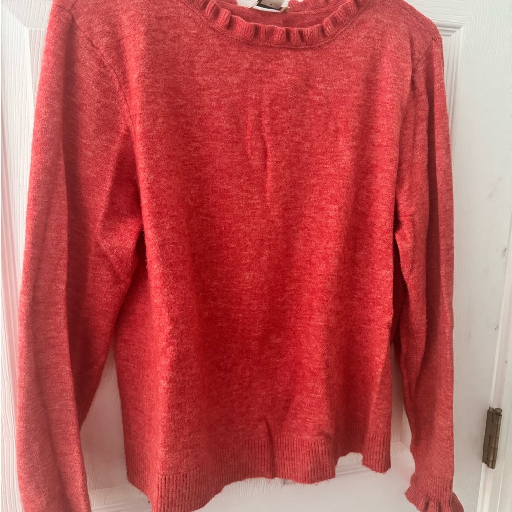 Sundance Red Ruffle Neck Sweater - Picture 2 of 2